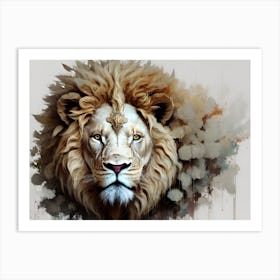 Lion Head Painting 2 Art Print