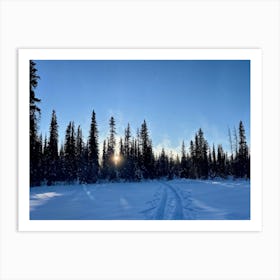 At The Onset Of Winter A Snowy Panorama Unfolds A Vast Forest Exists Beneath The Far Reaching Sky 2 1 Art Print