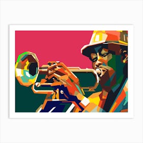 Jazz Trumpet Musician Pop Art Wpap Art Print