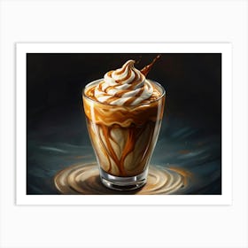 Iced Coffee With Caramel And Whipped Cream Art Print