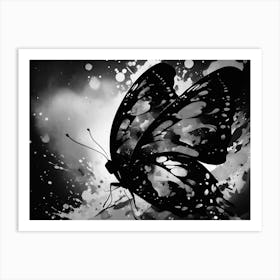 Black And White Butterfly 11 Art Print