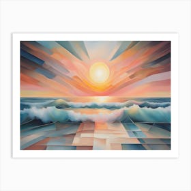 Sunset At The Beach Art Print