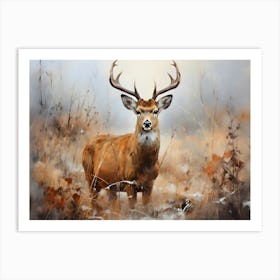 Deer In The Field Art Print