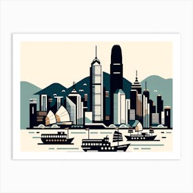 Hong Kong City Skyline 2 Art Print