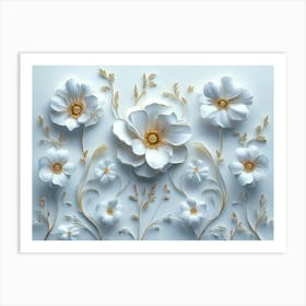 White Flowers 31 Art Print