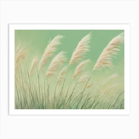 Abstract Pampas Grass Blowing 3 Art Print