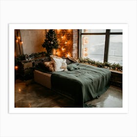 Bedroom With Lights Art Print