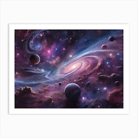 Galaxy In Space Paintings Art Print 1 Art Print