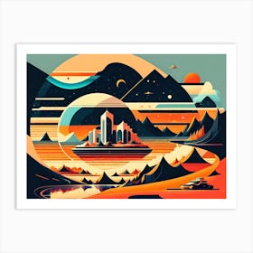 City In Space 3 Art Print