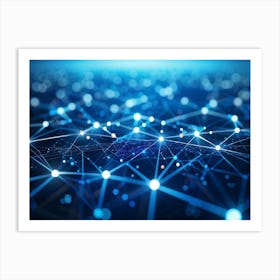 Abstract Digital Art Featuring Large Interconnected Datum Points Symbolizing An Ai Network In A Fut (4) Art Print