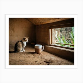 Cat In A Hut Art Print