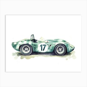 Green Race Car Art Print