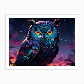 Owl In The Forest 1 Art Print