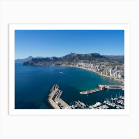 Aerial view of the marina in Calpe Art Print