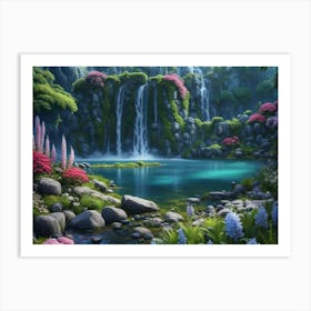 Waterfall In The Forest Art Print