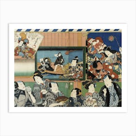 Actors Viewing Votive Pictures Of Themselves By Utagawa Kunisada Art Print