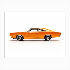 Toy Car 69 Dodge Charger Orange Art Print