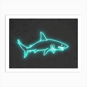 Neon Aqua Wobbegong Shark 7 Art Print