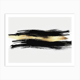 Gold And Black Abstract Painting 108 Art Print