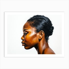 Side Profile Of Beautiful Woman Oil Painting 158 Art Print