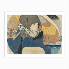 Woman With Umbrella In Snow (1830) Print In High Resolution By Utagawa Kunisada Art Print