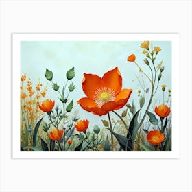 Orange Poppies Art Print