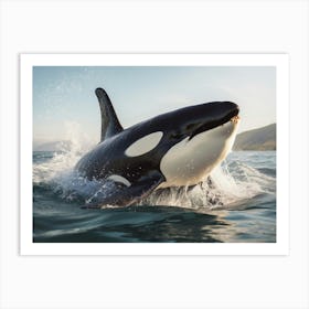 Realistic Photography Of Orca Whale Coming Out Of Ocean 7 Art Print