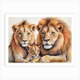 Family Of Lions 1 Art Print