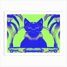 Cats Meow Bright Green 1 Art Print