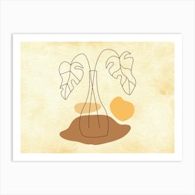 Two Plants In A Vase Art Print