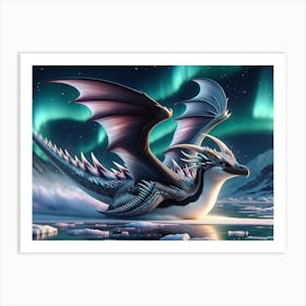 Draguin the Elegant Dragon-Penguin Art Print