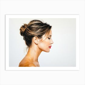 Side Profile Of Beautiful Woman Oil Painting 63 Art Print