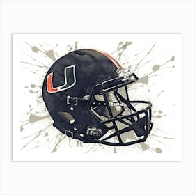 Miami Hurricanes NCAA Helmet Poster 1 Art Print