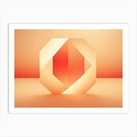 Abstract Image Of A Glowing, Geometric Shape In The Form Of A Twisted, Octagonal Frame Art Print