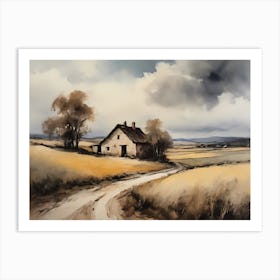 Cloud Oil Painting Farmhouse Nursery French Countryside (3) Art Print
