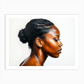 Side Profile Of Beautiful Woman Oil Painting 184 Art Print