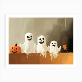 Ghosts And Pumpkins 7 Art Print