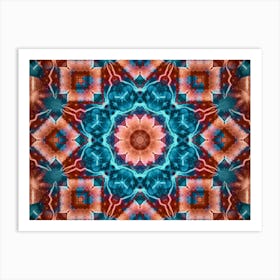 Watercolor Abstraction Light Blue Flower Art Print