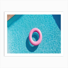 Swimming Pool And Pink Donut Art Print