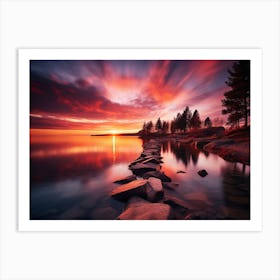 Sunset On The Lake Art Print