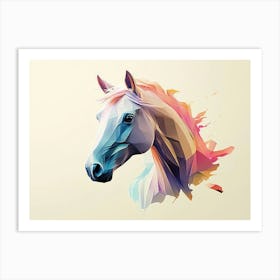 Horse Animal Abstract Pastel Colors Art Print