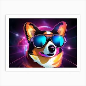 Corgi In Sunglasses Art Print