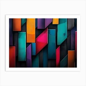 Colorful Art Image Depicting Diferent Colorful Shapes 1 Art Print