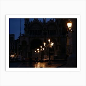 Evening Venice Street Light City Urban Italian Italy Milan Venice Florence Rome Naples Toscana photo photography art travel Art Print