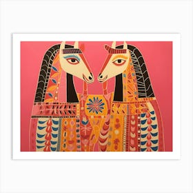 Horse 1 Folk Style Animal Illustration Art Print