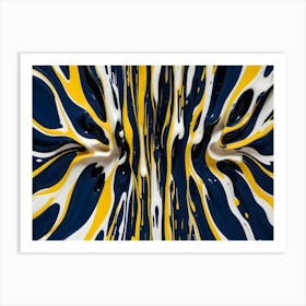 Blue And Yellow Swirls Art Print