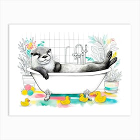 Otterly Pampered Art Print