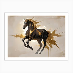 Horse Running Canvas Art Art Print