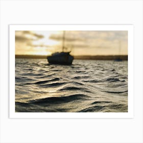 Sailboat At Sunset Art Print