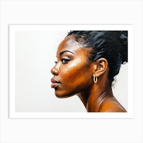 Side Profile Of Beautiful Woman Oil Painting 150 Art Print